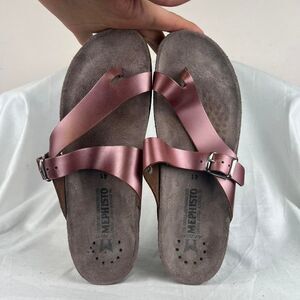 Mephisto Pink Sandals With Silver Buckle Size 11 (41)